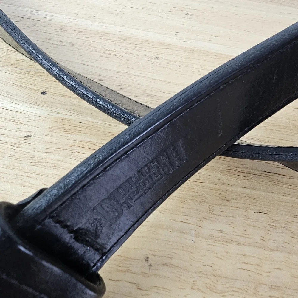 Duluth‎ Trading Co Mens Size 48 Belt Black Leather Workwear Heavy Duty Buckle
